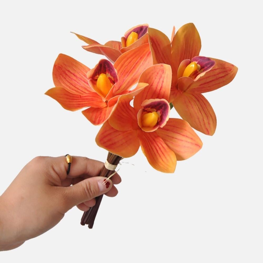 Magnolia Simulated Orchid Bouquet Real Touch Silk Fake Flower Wedding Decoration