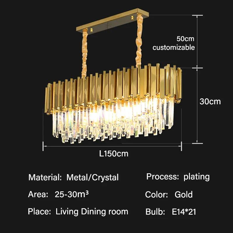 Modern living room luxury gold LED crystal chandelier villa home home decoration indoor ceiling chandelier lighting fixtures