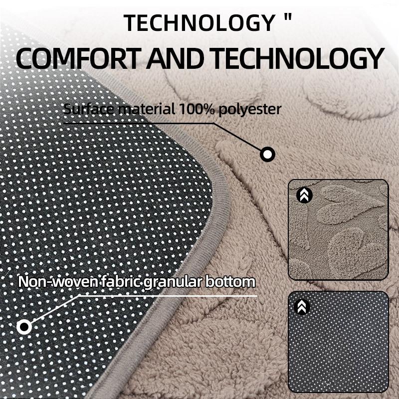 Cashmere-Feel Jacquard Anti-Slip Bathroom & Toilet Door Mat