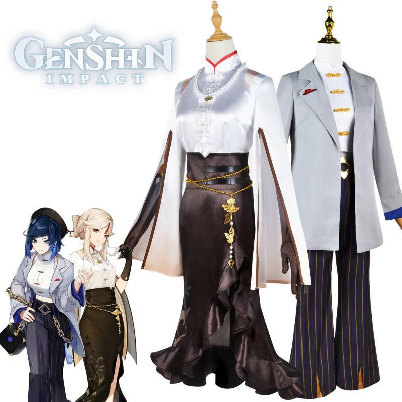 Ningguang Impact Genshin Pizzahut Cobranded Cosplay Game Uniform Character