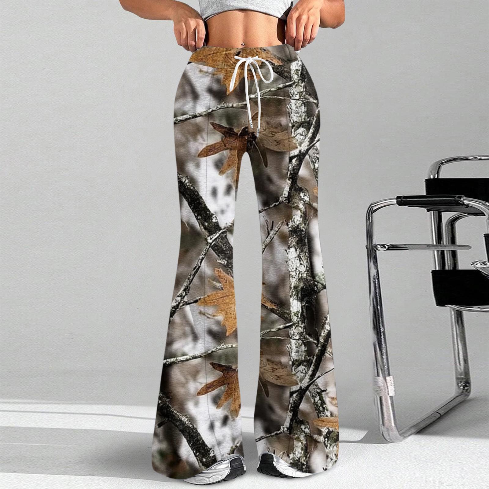 

Women s Fashion Loose Drawstring Waist Print Casual Sports Pants Casual Flared Pants M кавовий