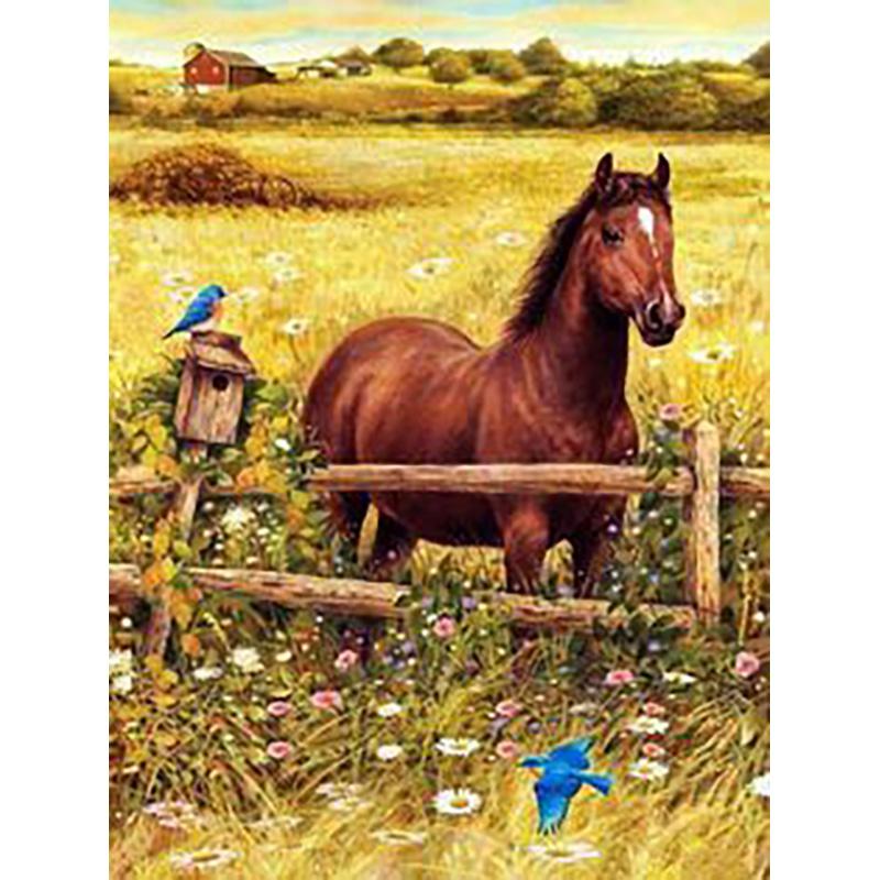 DIY Horse 5d Diamond Painting Full Round Drill Rhinestone Animal Diamond Embroidery Cross Stitch Kits Wall Art Home Decor Gift