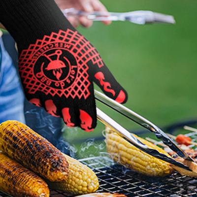 1/2 PCS BBQ Gloves Silicone Heat-Resistant Glove Kitchen Microwave Oven Mitts 800 Degree Fireproof And Non-Slip Barbecue Gloves