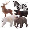 Simulation Wild Animal Bear Elephant Lion Graffe Brown Action Figures Wildlife Sika Deer Hippo Zebra Crocodile Figurines Kid Toy