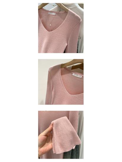 Women's Autumn 2025 Slimming Korean V-neck Knit Top