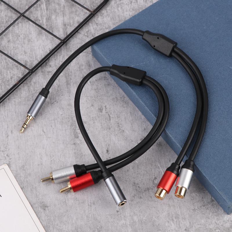Stereo Audio Y Cable 2Rca Male To 3.5Mm Female Aux Jack Adapter Audio Cord For Computer Mp3 Phone Speaker Home Theater Dvd