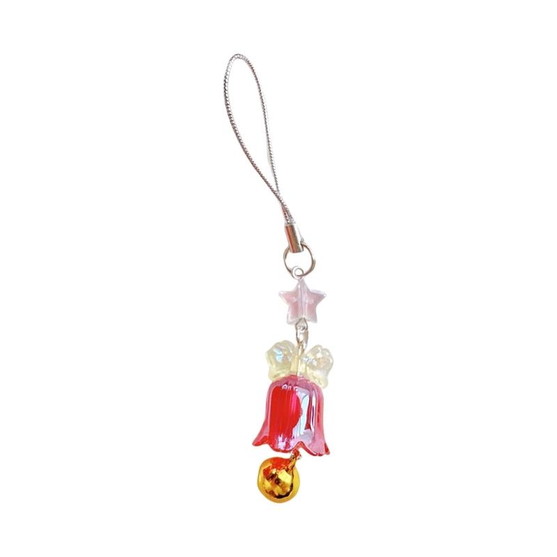 

Sturdy Acrylic Lasers Cut Christmas Bell Chain Pendnat Accessory for Personalizing Planners Wallets and Phones Ornament красный