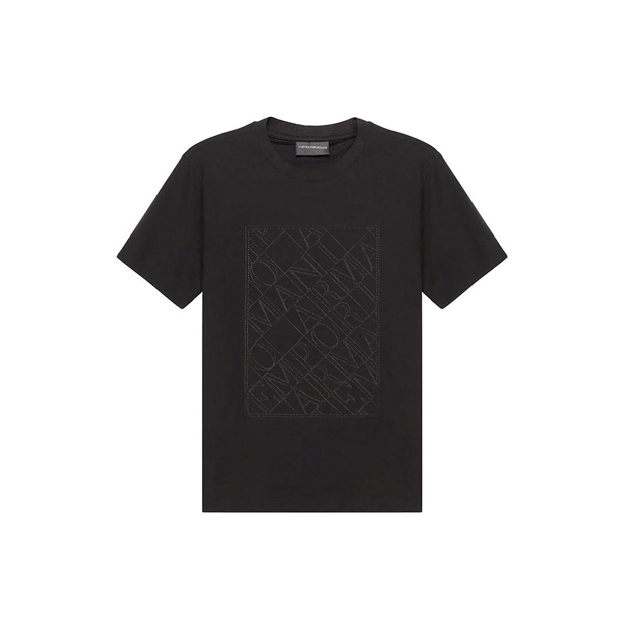 Emporio Armani Logo Print Cotton Crew Neck Short Sleeve T-Shirt Men Tops Black 3K1TM1-1JDXZ-0999 S