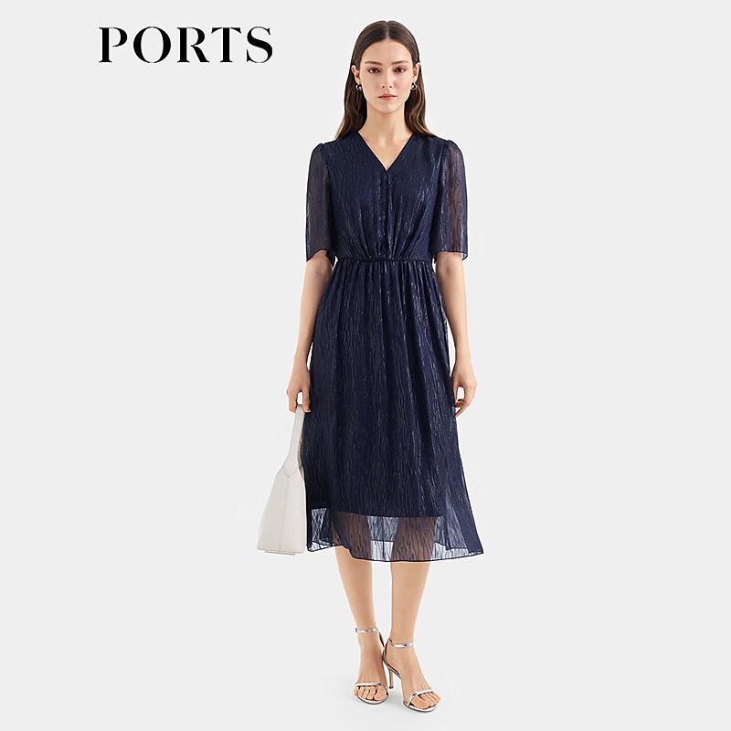 

PORTS Женское платье А-силуэта с V-образным вырезом для ранней осени S