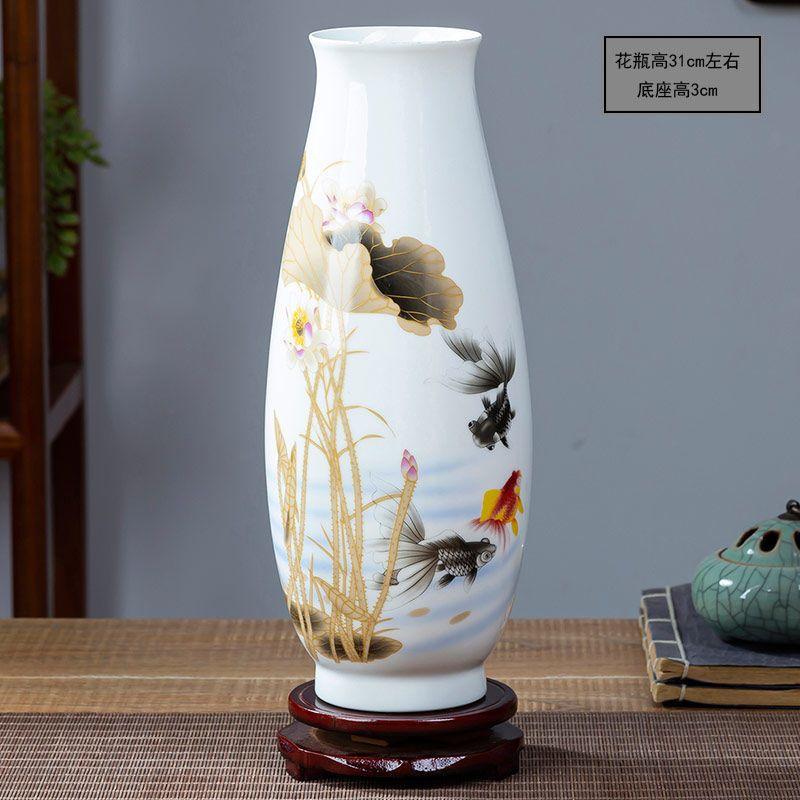 Chinese Jingdezhen Ceramic Vase Flower Arrangement Decoration Items Home Room Furnishing Ornaments Cafe Office Desk Accessories