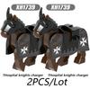 MOC Medeival Knights Horse Building Blocks Crow Wolf Warhorse Eagle Lion Green Dragon Warrior Bricks Toys Kids Gift