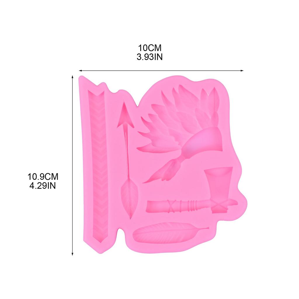 Pfeilfeder Indischer Kopfschmuck geformte Silikonform Fondant Schokoladenform DIY Kuchen Dessertform Backen DIY Zubehör