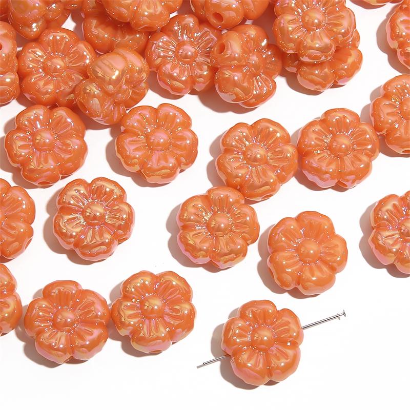 Acrylic Flower Beads for DIY Necklace Bracelet Earring Jewelry