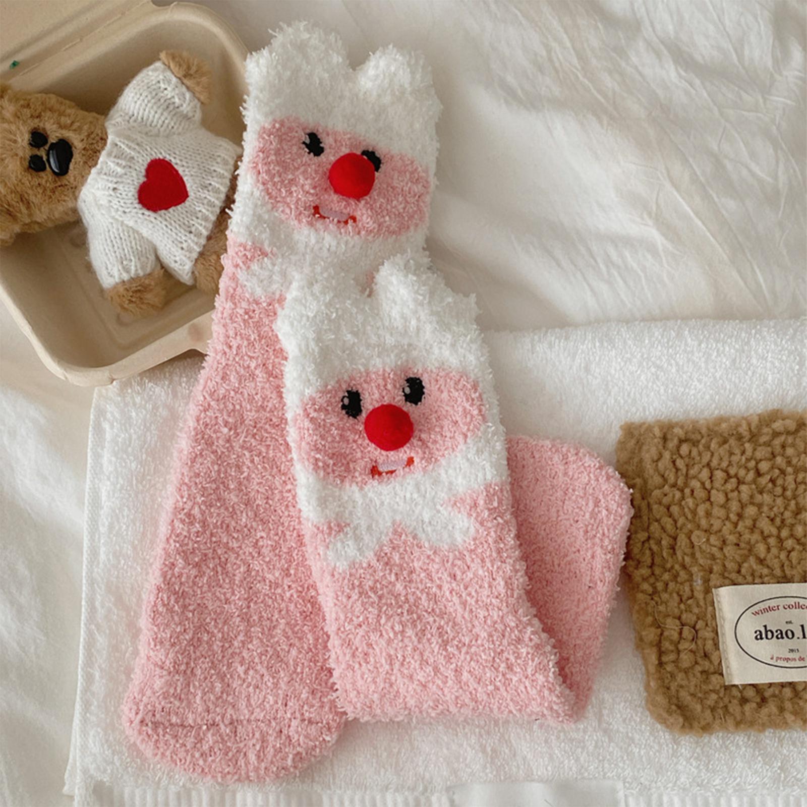 

Ladies Coral Velvet Socks, Children s Cute Cartoon Beaver, Medium Tube Floor Socks With Velvet, Non Shedding Sleep Socks One Size белый