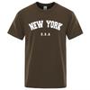 Men's U.S.A New York EUA City Street Impresso Camisetas, Loose Oversized T-Shirt, Respirável Manga Curta Algodão Vestuário, Moda
