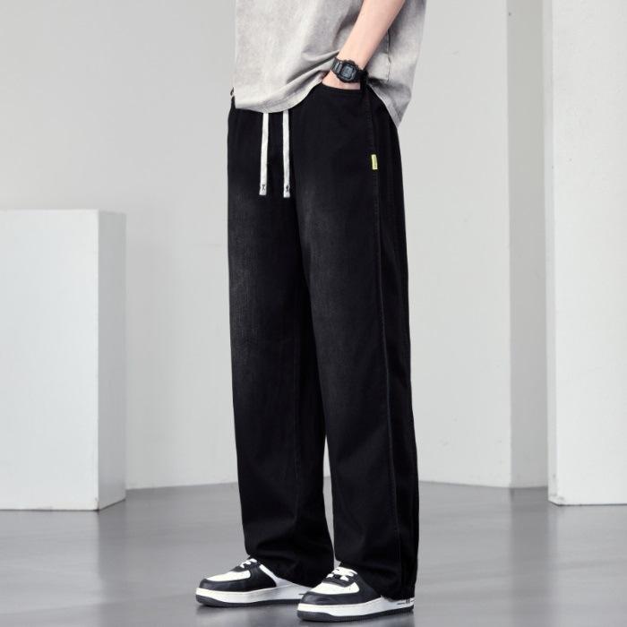 

Новые весенне-осенние ретро джинсы в стиле хай-стрит, стиранные, износостойкие прямые брюки большого размера для мужчин 8XL