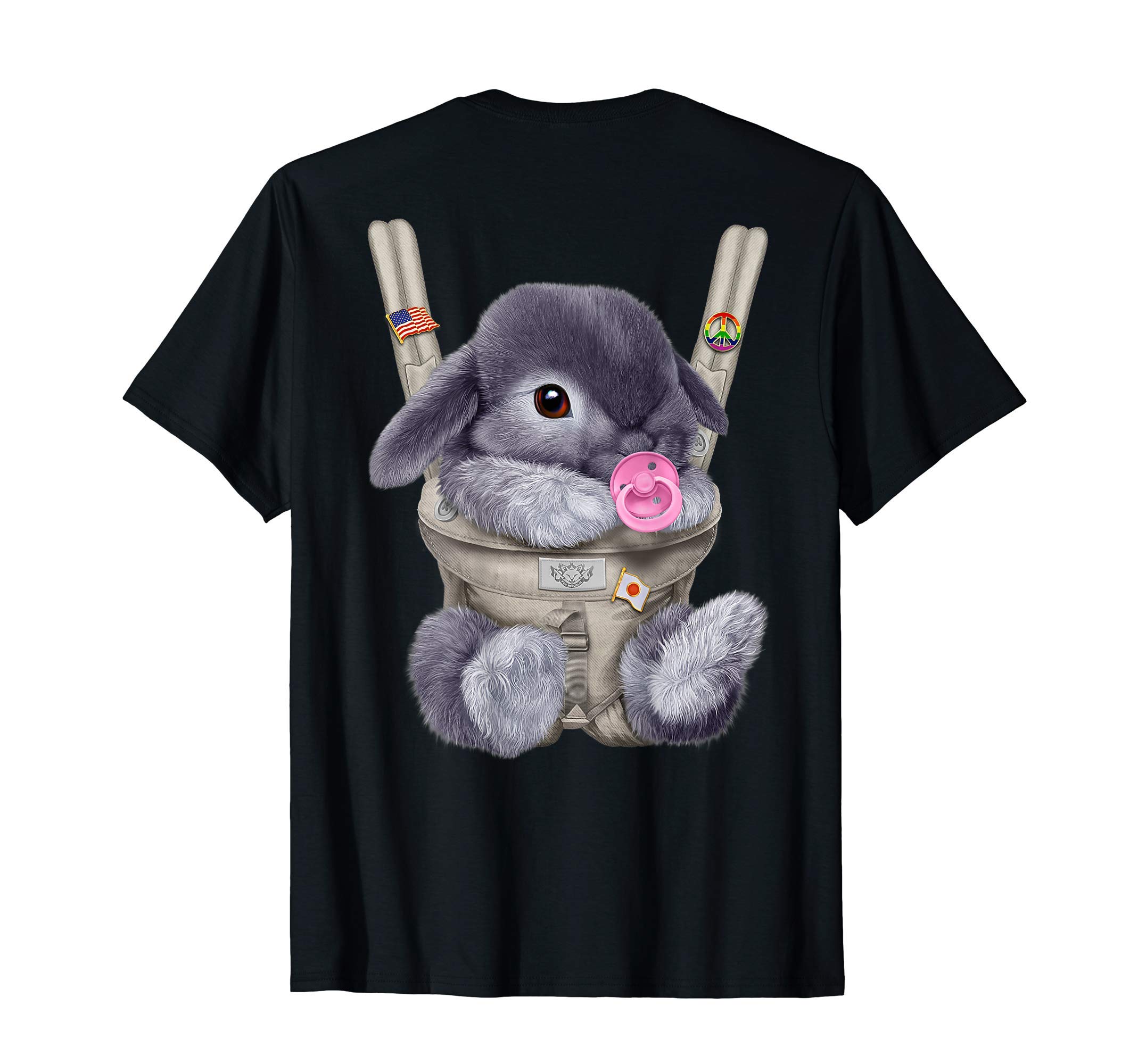

Grey Rabbit Carrying Baby Carrier Pacifier T-Shirt чёрный