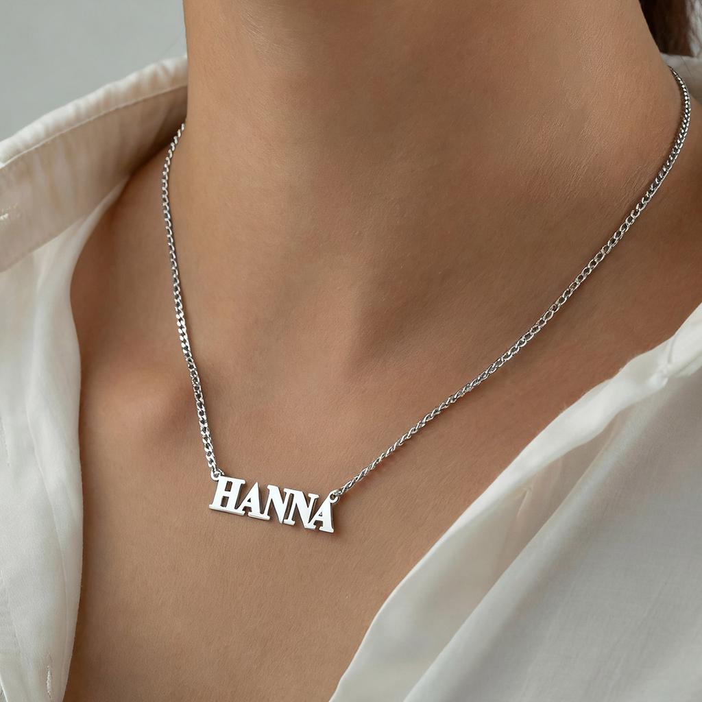 Personalized Gold Name Necklace Custom Name Necklace Dainty Name Necklace  Gold Plated Stainless Steel Valentins Day Gift