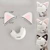 Motorcycle Helmet Cat Ear Plush Patch with Tail for Snowboard Ski Helmet