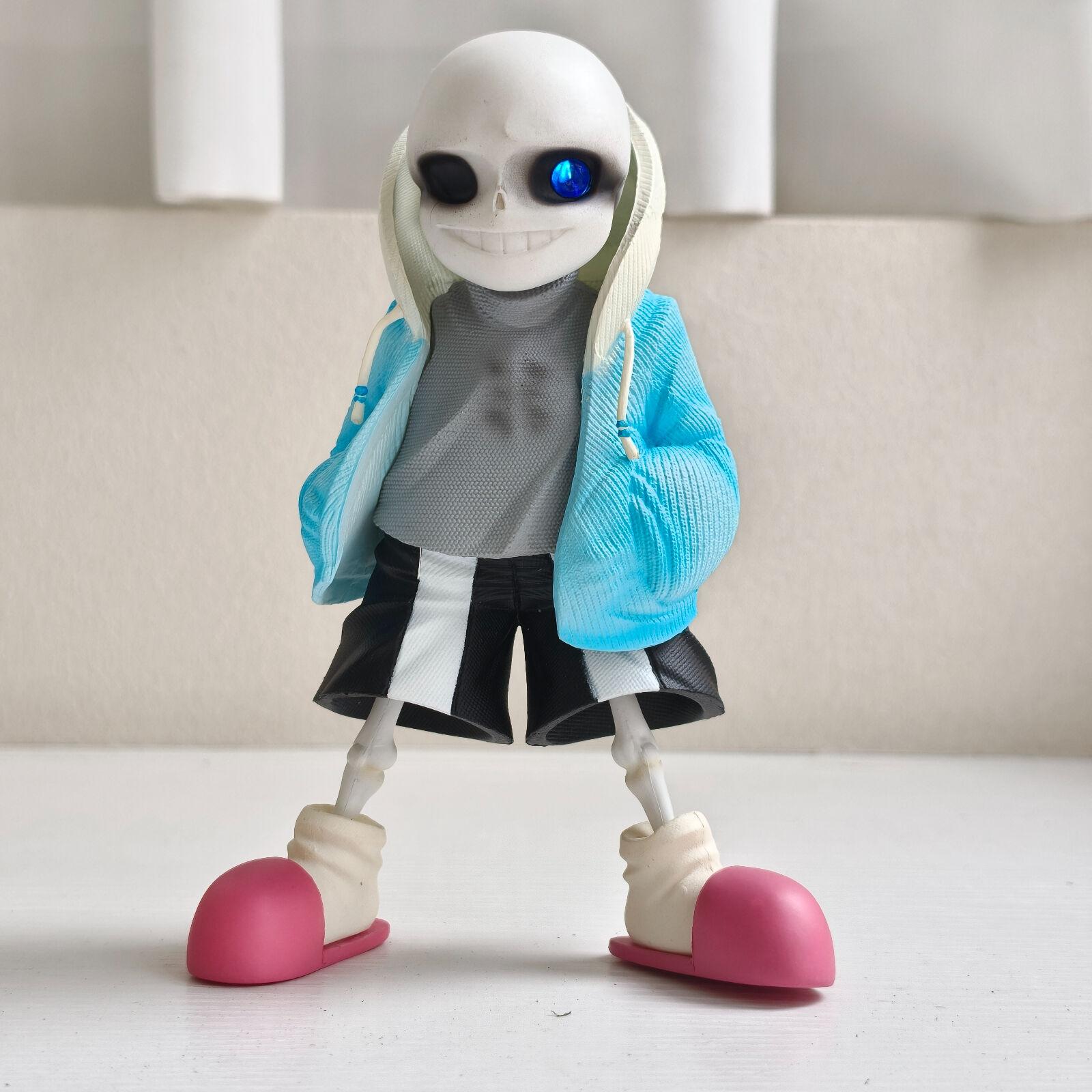 

16CM Game Character Eye Glowing UNDERTALE Sans Skeleton Action Figure Anime Figure Model Toys Figure Collection Doll Gift Eyes can light