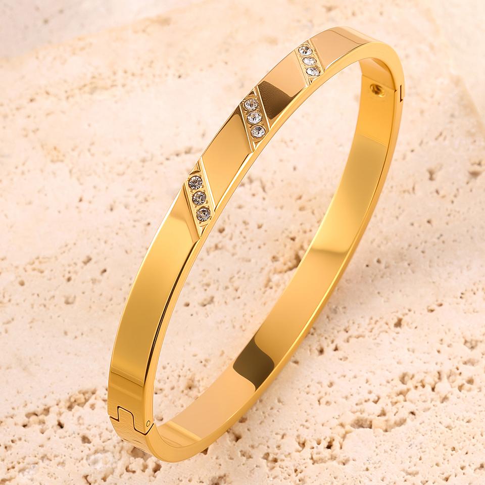 ZAKOL 5/1pcs Stainless Steel Bracelet With Shiny Zircon High-end Fashion Stacking Jewelry Birthday Party Gift for Women
