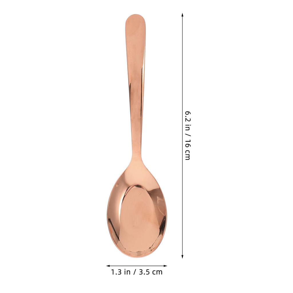 Stainless Steel Flat Spoon Soup Spoons Set Gold Kitchen Dessert Ramen Ladle Spoon Ergonomic Large Serving Spoons For Home