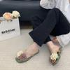 Women's Slippers 2025 Open Toe Fashion Shoes for Women Floral  Daily Slippers Comfortable Flat Best Seller Flat Slippers Zapatos