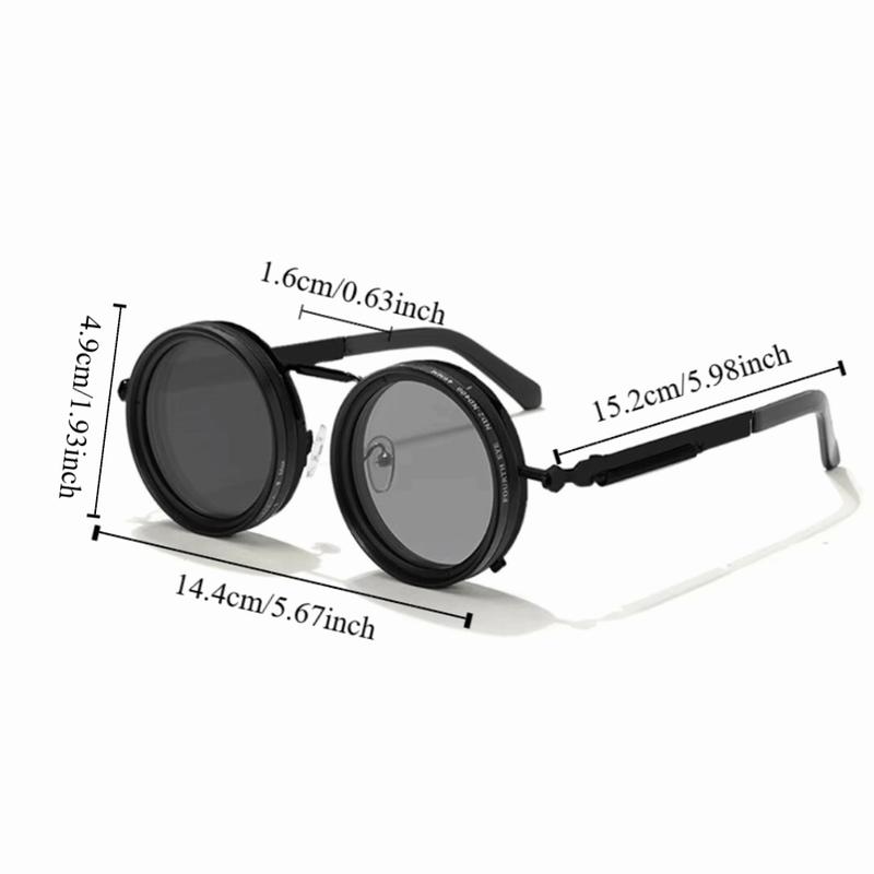 Round Frame Fishing Sunglasses Anti UV Protection TAC Adjustable Dimming Glasses Manual Rotating Metal ND Filter Sunglasses