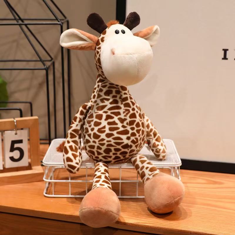 25CM Kawaii Zvířátka z Džungle Plyšové Hračky Lesní Zvířata Plyšový Pes Zebra Slon Lev Liška Žirafa Dětské Hračky Panenka Dárek k Narozeninám