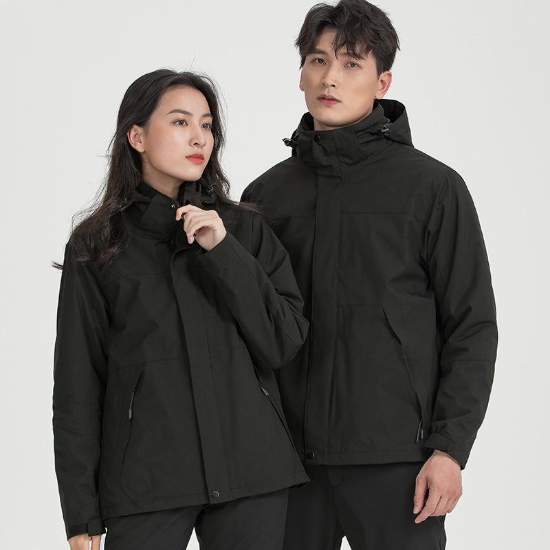 New Three-in-one Jacket Men's Hiking Camping Waterproof and Casual Two-piece Set Women's Jacket Jacket Custom LOGO