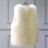 Plus Size Women's Faux Fur Leather Vest - Warm, Slimming, Sleeveless Jacket