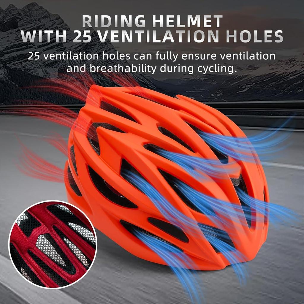 Adjustable Adult Bicycle Helmet, Removable Lining Lightweight MTB Road Bike Helmet for Men Women