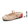 Baotou sandals women's summer lazy shoes half-drag small inner height increase silver single shoes women