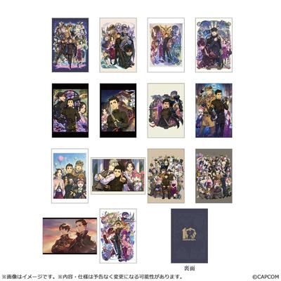 CAPCOM Great Ace Attorney 10th Anniversary Illustration Card Set with H148 X Paper Stand, Approx. W100mm,