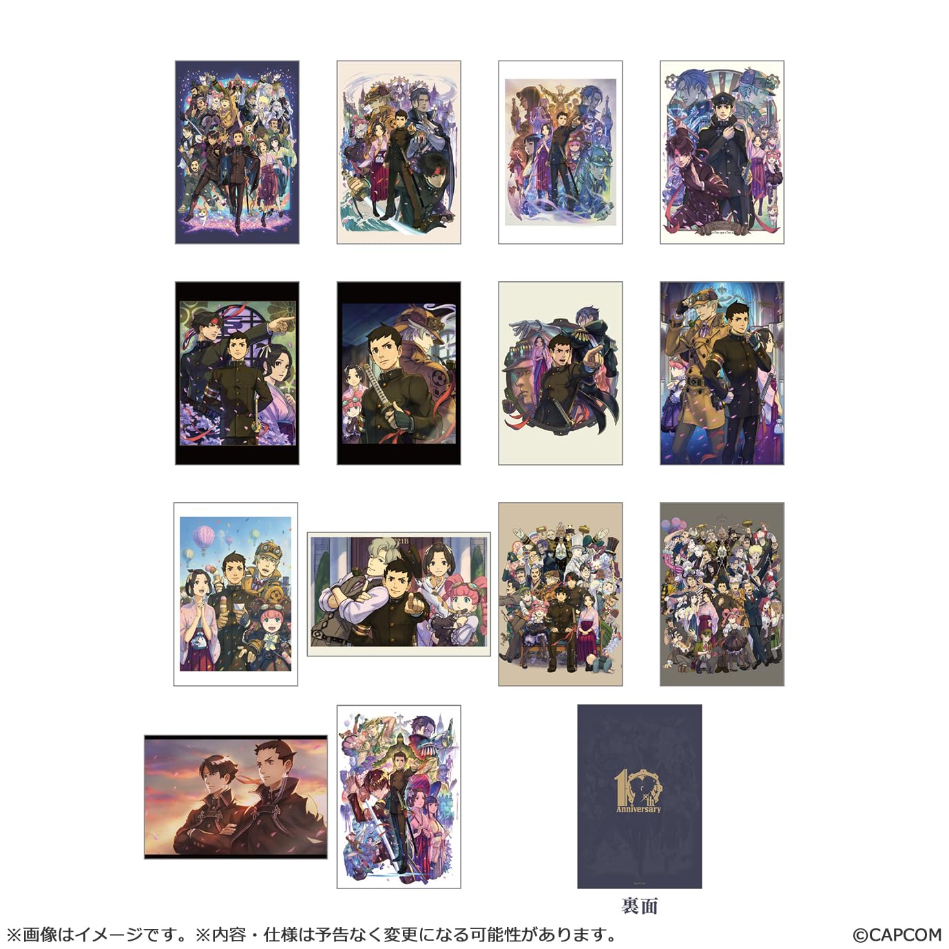 

Capcom Great Ace Attorney 10th Anniversary Illustration Card Set with H148 x Paper Stand, Approx. W100mm,
