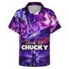 2025 Hawaiian Shirts Halloween Chucky Killer 3d Print Shirts Men Women Fashion Beach Shirt Child's Play Horror Blouses Unisex