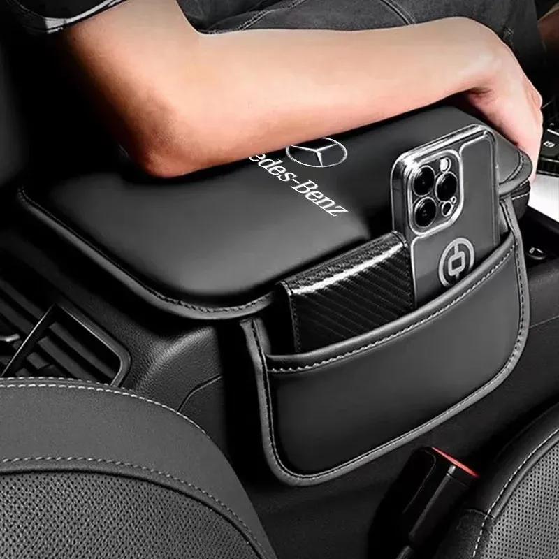 Car Armrest Storage Box Mat Center Arm Rest Protection Cushion For Mercedes Benz AMG W210 W211 W124 W168 W176 W203 CLA CLK GLA