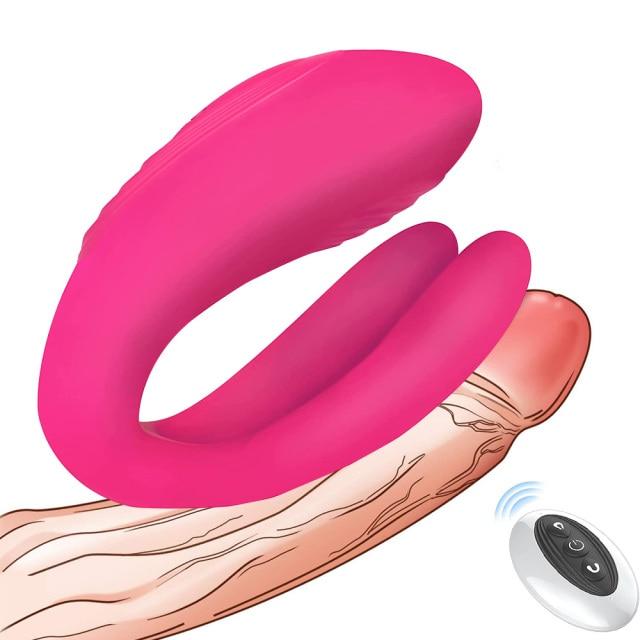Vibration for Couple Triple Vagina Clitoris Stimulate Sex Toy For Adult G-Spot Dildo U Type Vibrator Wireless Remote Masturbator