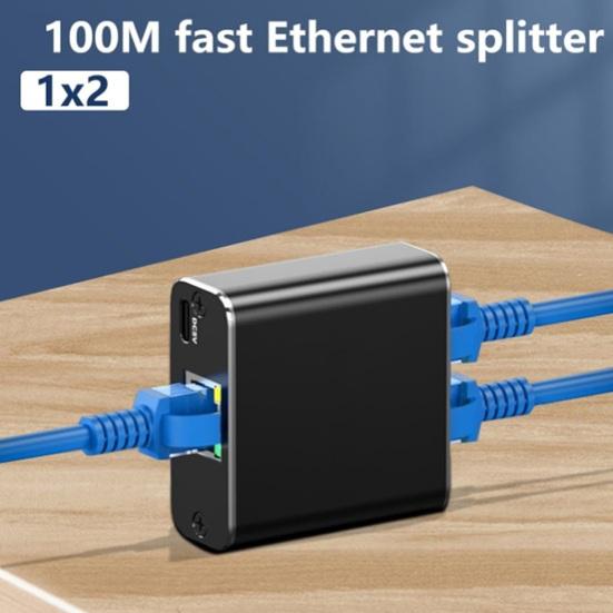 Ethernet Splitter 100Mbps High Speed Network Distributor Universal Plug-Play Gigabit Ethernet Splitter LAN Splitter with USB
