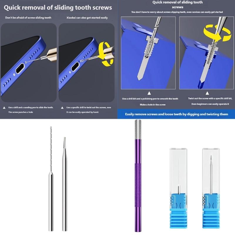 Screw Extractor Alloy Steel Drill Bit For Removing Stripped Phone Screws With Precisions Cutting And Antislip Design