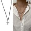 Chain Necklace Y2k Star Neck Jewelry Alloy Material Gift for Fashion Lover