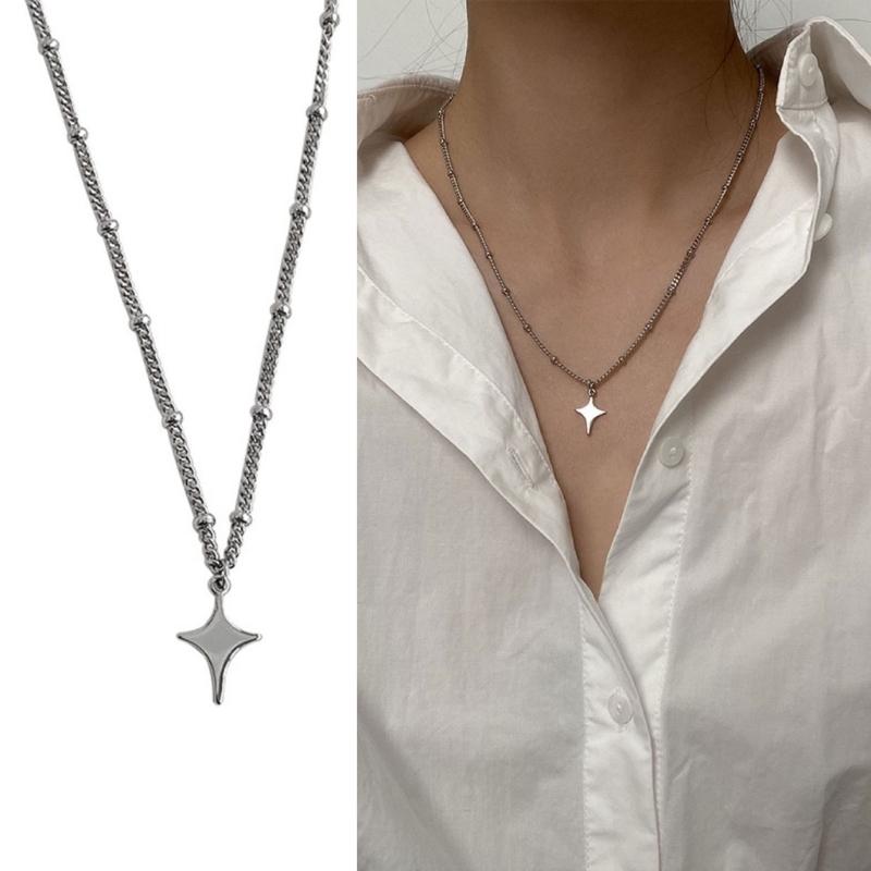 Chain Necklace Y2k Star Neck Jewelry Alloy Material Gift for Fashion Lover