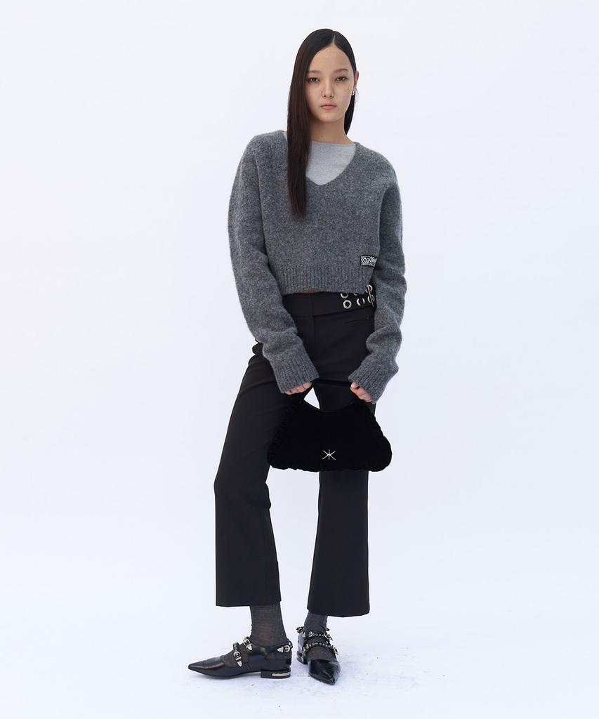 Yunse Hatch Crop Knit (Charcoal)