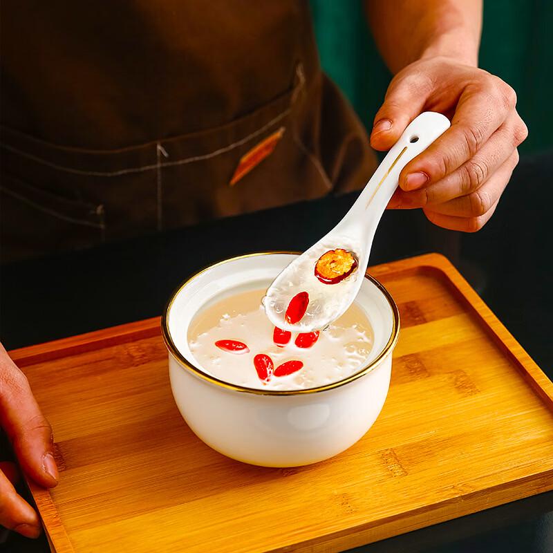 4-inch Ceramic Stew Bowl with Lid and Gold Rim