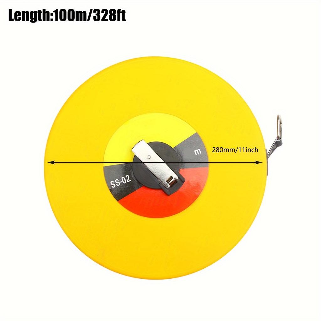 20m/50m/100m(65ft/164ft/328ft) Long Fiberglass Tape Measure Double Face Printing Inch/Metric for Construction Work
