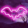 1pc Halloween Bat Ghost Neon Lamp Wall Decorative Night Lights USB Or Battery Powered For Home Bedroom Living Room Decoration