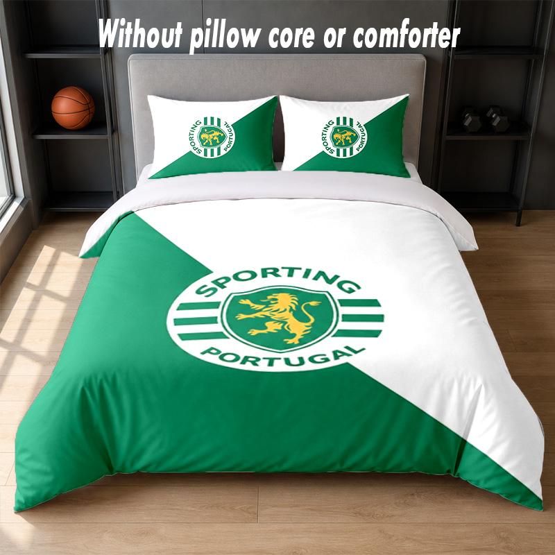 Sporting CP FC Design Bed Bedding Set 1 Duvet Cover + 2 Pillowcases Soft Breathable Household Bed Linens