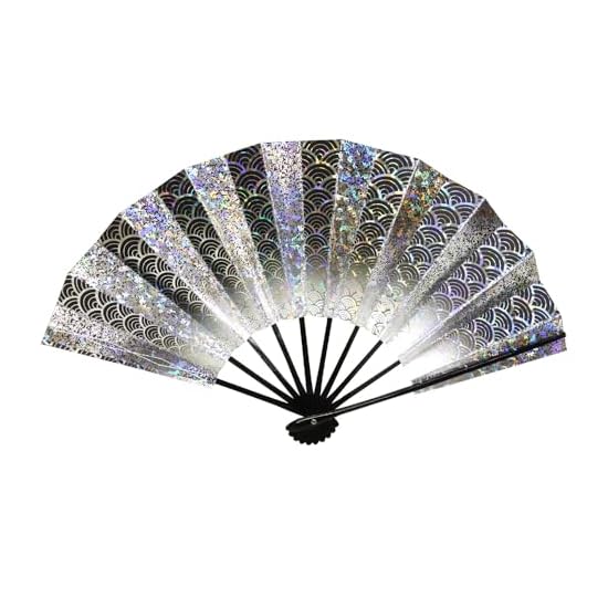 [Adesugata] Dance Folding Fan, Mai-ogi (Dance Fan), Seigaiha (Wave Pattern), Hologram Foil, Japanese