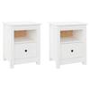 VidaXL Tables de chevet 2 pcs Blanc 40x35x49 cm Bois de pin massif813712