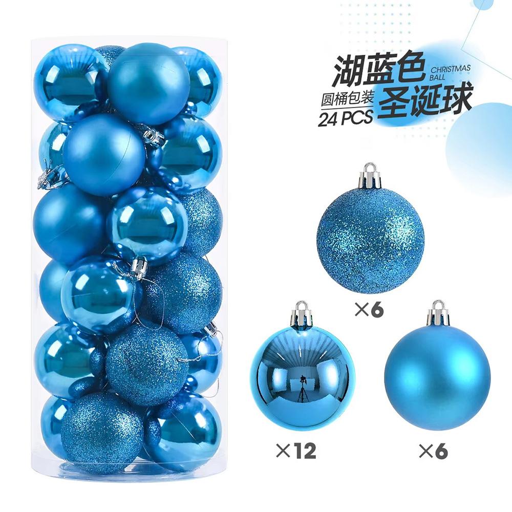 6cm 24pcs Christmas Ball Tree Decor Ball Bauble Gold Silver Plastic Hanging Ball Ornaments Decorations for Home New Year Navidad